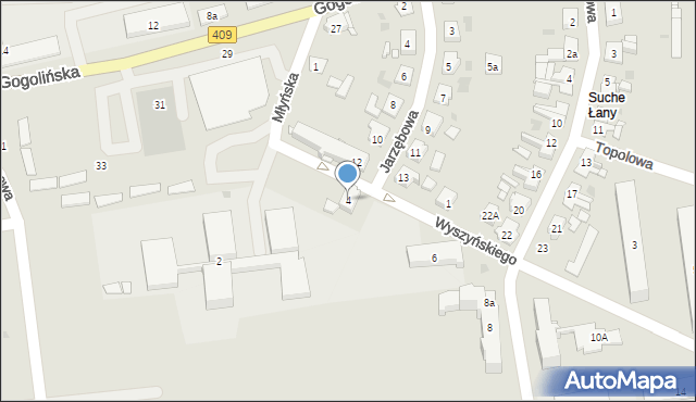 Strzelce Opolskie, Wyszyńskiego Stefana, ks. kard., 4, mapa Strzelce Opolskie