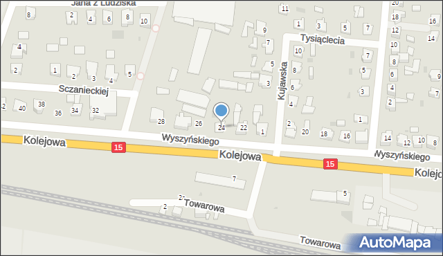 Strzelno, Wyszyńskiego Stefana, ks. kard., 24, mapa Strzelno