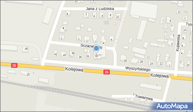 Strzelno, Wyszyńskiego Stefana, ks. kard., 32, mapa Strzelno