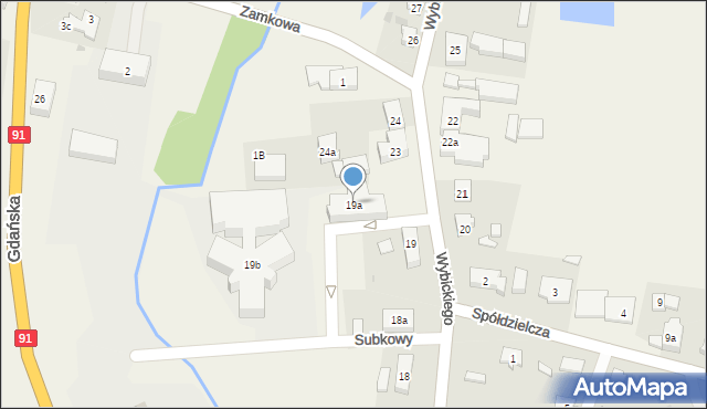 Subkowy, Wybickiego Józefa, gen., 19a, mapa Subkowy
