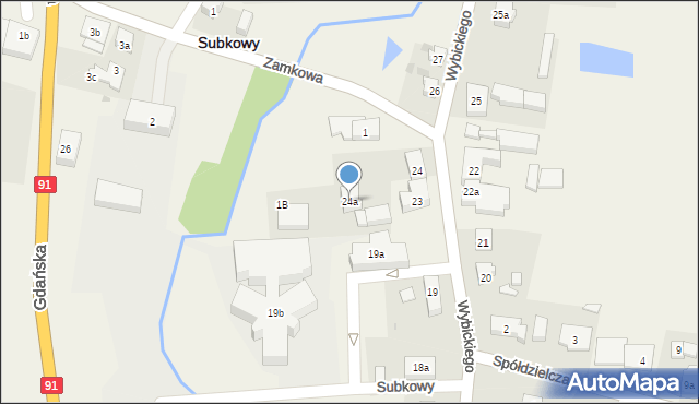 Subkowy, Wybickiego Józefa, gen., 24a, mapa Subkowy