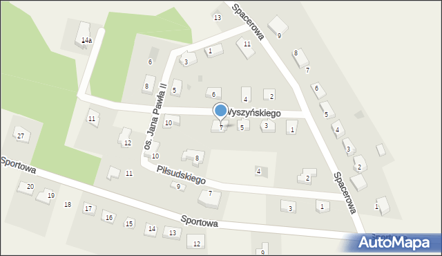 Subkowy, Wyszyńskiego Stefana, ks. kard., 7, mapa Subkowy