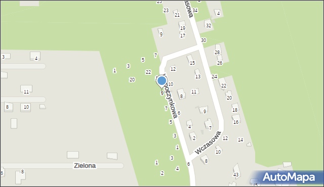 Sulejów, Wypoczynkowa, 9, mapa Sulejów