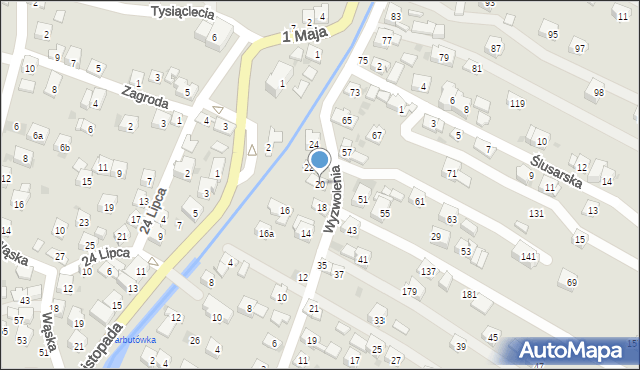 Sułkowice, Wyzwolenia, 20, mapa Sułkowice