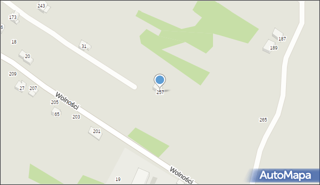 Sułkowice, Wyzwolenia, 257, mapa Sułkowice