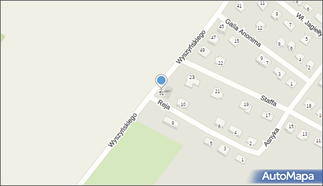 Susz, Wyszyńskiego Stefana, ks. kard., 51, mapa Susz