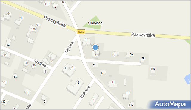 Suszec, Wyzwolenia, 3, mapa Suszec