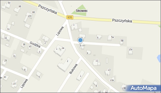 Suszec, Wyzwolenia, 7, mapa Suszec