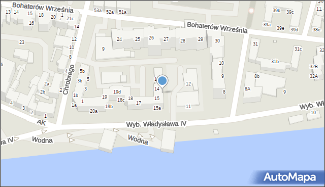 Świnoujście, Wybrzeże Władysława IV, 14a, mapa Świnoujście