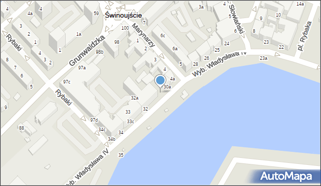 Świnoujście, Wybrzeże Władysława IV, 31, mapa Świnoujście
