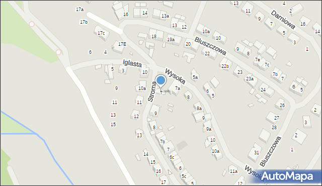 Szczecin, Wysoka, 7, mapa Szczecina