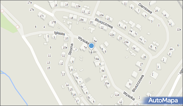 Szczecin, Wysoka, 8, mapa Szczecina