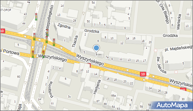 Szczecin, Wyszyńskiego Stefana, ks. kard., 7, mapa Szczecina