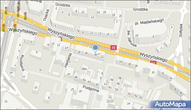 Szczecin, Wyszyńskiego Stefana, ks. kard., 20, mapa Szczecina
