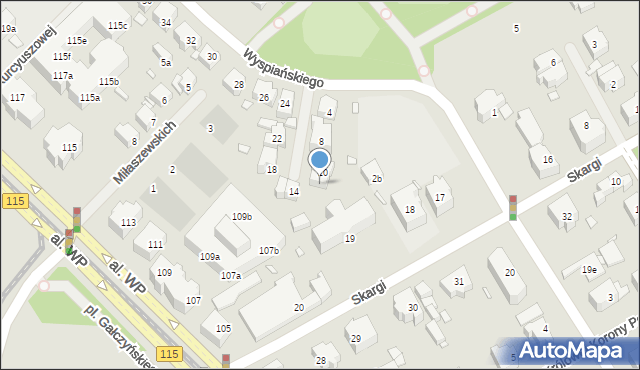 Szczecin, Wyspiańskiego Stanisława, 12, mapa Szczecina