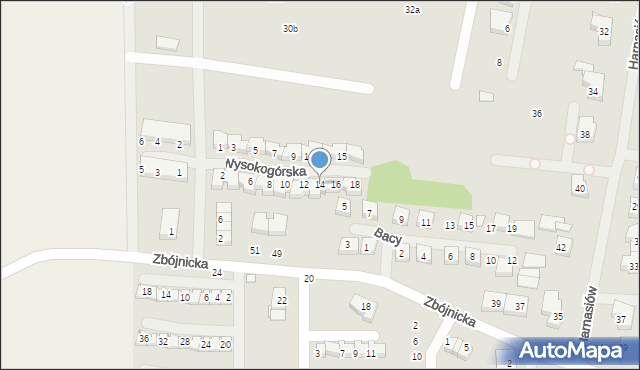 Szczecin, Wysokogórska, 14, mapa Szczecina