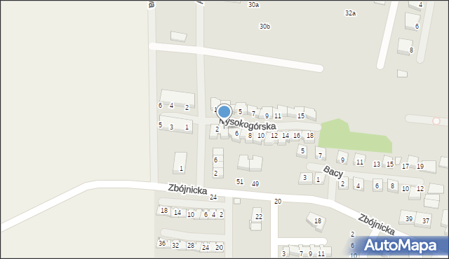 Szczecin, Wysokogórska, 4, mapa Szczecina