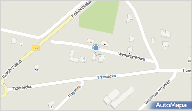 Szczecinek, Wypoczynkowa, 1a, mapa Szczecinek