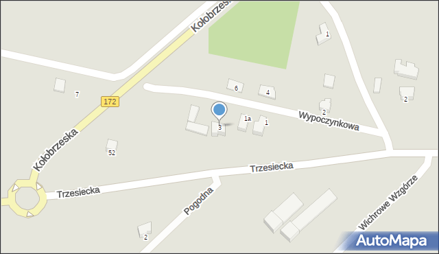 Szczecinek, Wypoczynkowa, 3, mapa Szczecinek