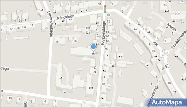 Szczecinek, Wyszyńskiego Stefana, ks. kard., 65, mapa Szczecinek