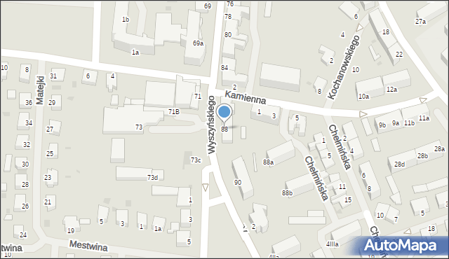 Szczecinek, Wyszyńskiego Stefana, ks. kard., 88, mapa Szczecinek
