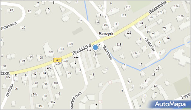 Szczyrk, Wypoczynkowa, 1, mapa Szczyrk