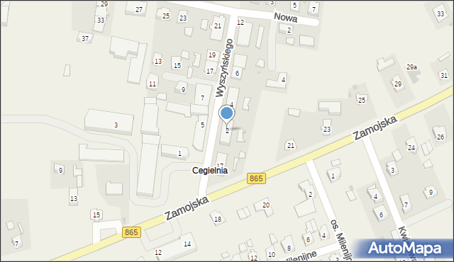 Szówsko, Wyszyńskiego Stefana, ks. kard., 2, mapa Szówsko