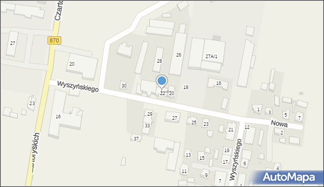 Szówsko, Wyszyńskiego Stefana, ks. kard., 22, mapa Szówsko