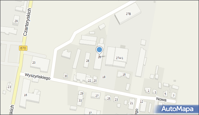 Szówsko, Wyszyńskiego Stefana, ks. kard., 26, mapa Szówsko