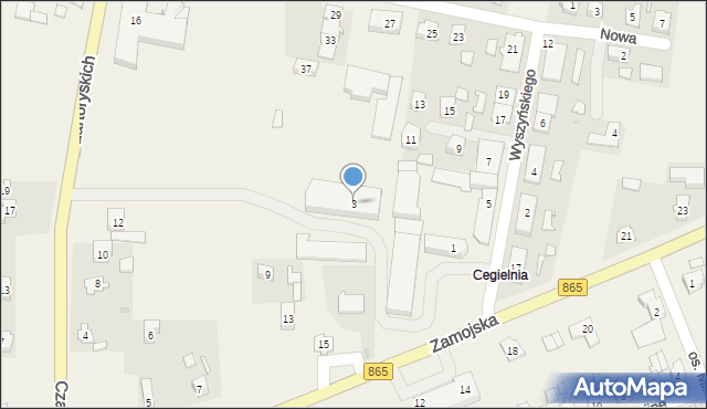 Szówsko, Wyszyńskiego Stefana, ks. kard., 3, mapa Szówsko