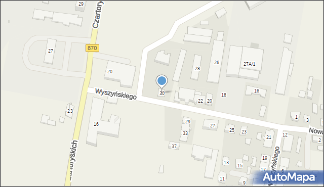 Szówsko, Wyszyńskiego Stefana, ks. kard., 30, mapa Szówsko