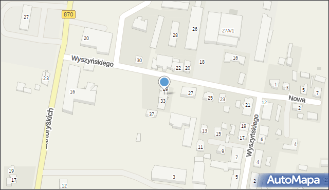 Szówsko, Wyszyńskiego Stefana, ks. kard., 31, mapa Szówsko