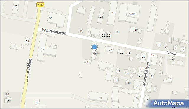 Szówsko, Wyszyńskiego Stefana, ks. kard., 33, mapa Szówsko