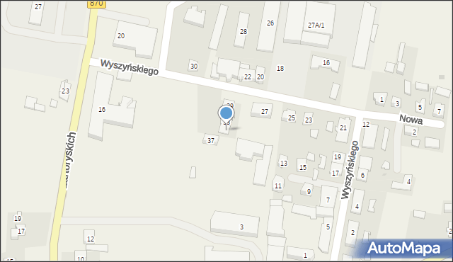 Szówsko, Wyszyńskiego Stefana, ks. kard., 35, mapa Szówsko