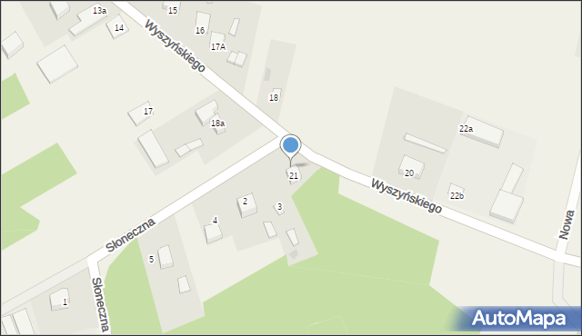 Szulborze Wielkie, Wyszyńskiego Stefana, ks. kard., 21a, mapa Szulborze Wielkie