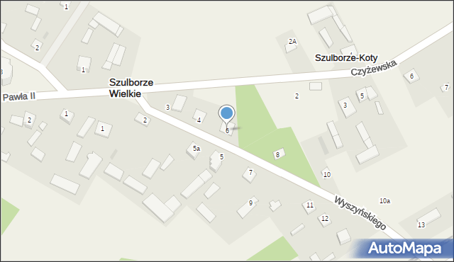 Szulborze Wielkie, Wyszyńskiego Stefana, ks. kard., 6, mapa Szulborze Wielkie