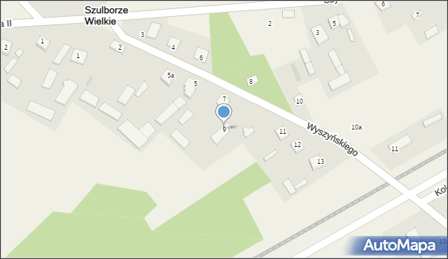 Szulborze Wielkie, Wyszyńskiego Stefana, ks. kard., 9, mapa Szulborze Wielkie