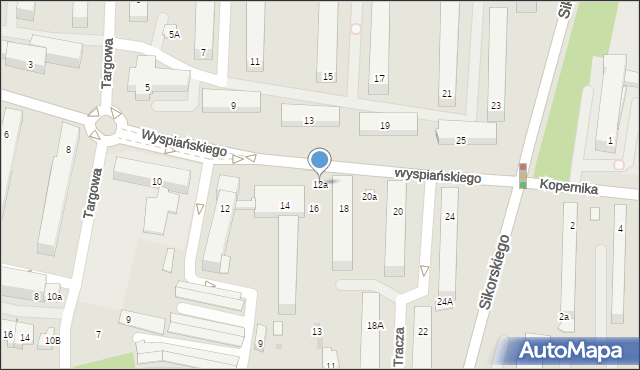 Tarnobrzeg, Wyspiańskiego Stanisława, 12a, mapa Tarnobrzegu