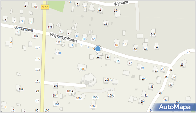 Tarnowiec, Wypoczynkowa, 11, mapa Tarnowiec