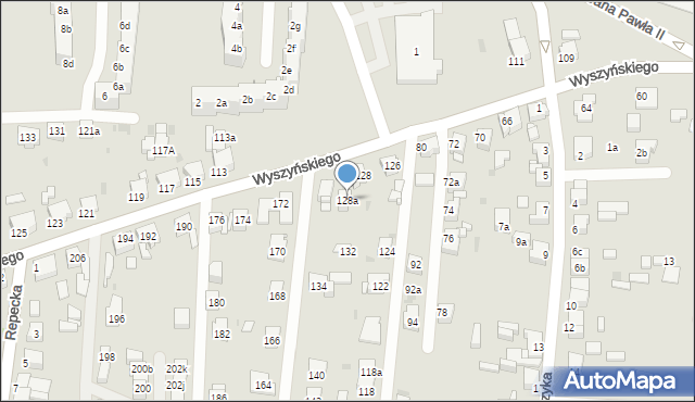 Tarnowskie Góry, Wyszyńskiego Stefana, ks. kard., 128a, mapa Tarnowskie Góry