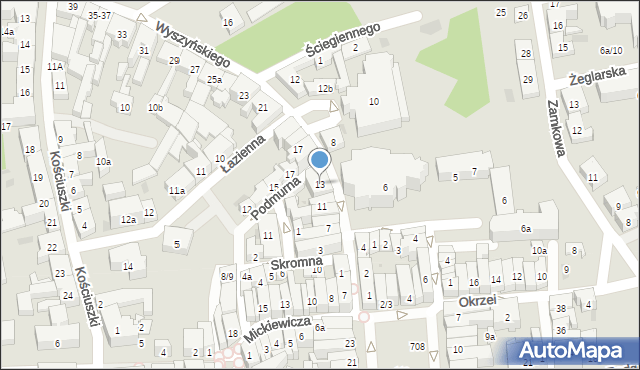 Tczew, Wyszyńskiego Stefana, ks. kard., 13, mapa Tczew