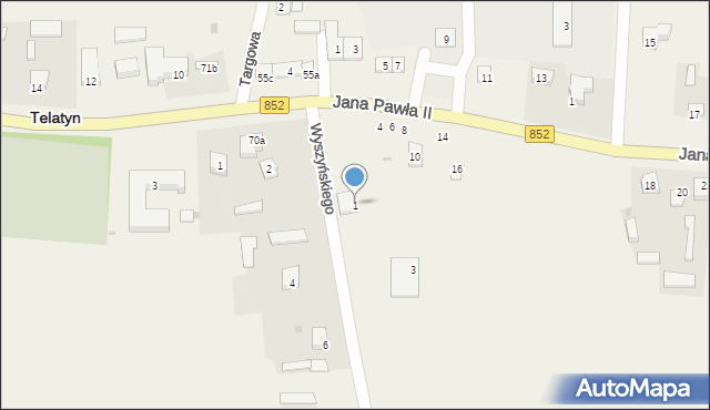 Telatyn, Wyszyńskiego Stefana, ks. kard., 1, mapa Telatyn