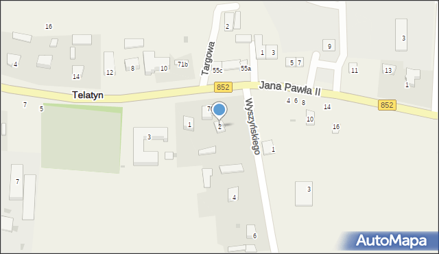 Telatyn, Wyszyńskiego Stefana, ks. kard., 2, mapa Telatyn