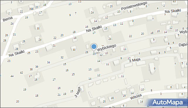 Tenczynek, Wybickiego Józefa, gen., 13, mapa Tenczynek