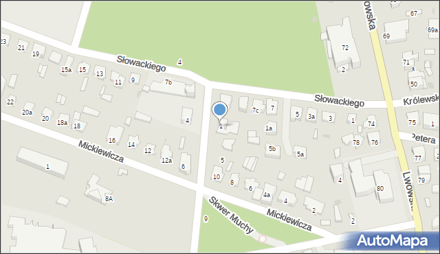 Tomaszów Lubelski, Wyspiańskiego Stanisława, 1, mapa Tomaszów Lubelski