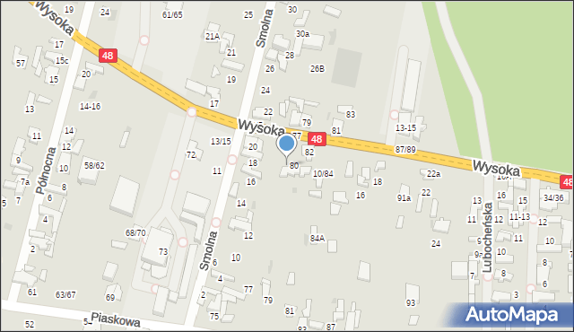 Tomaszów Mazowiecki, Wysoka, 6, mapa Tomaszów Mazowiecki