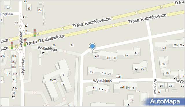 Toruń, Wybickiego Józefa, gen., 40b, mapa Torunia