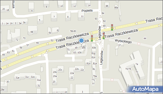 Toruń, Wybickiego Józefa, gen., 47a, mapa Torunia