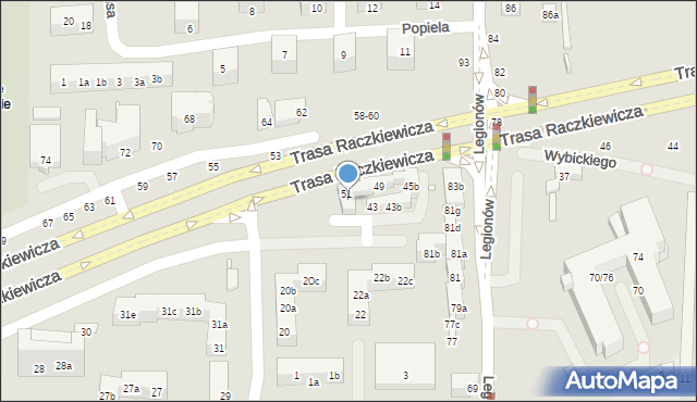 Toruń, Wybickiego Józefa, gen., 51a, mapa Torunia