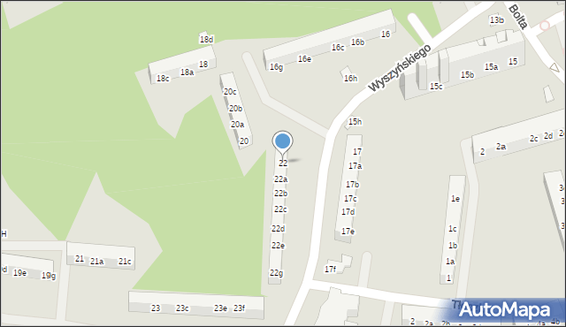 Toruń, Wyszyńskiego Stefana, ks. kard., 22, mapa Torunia
